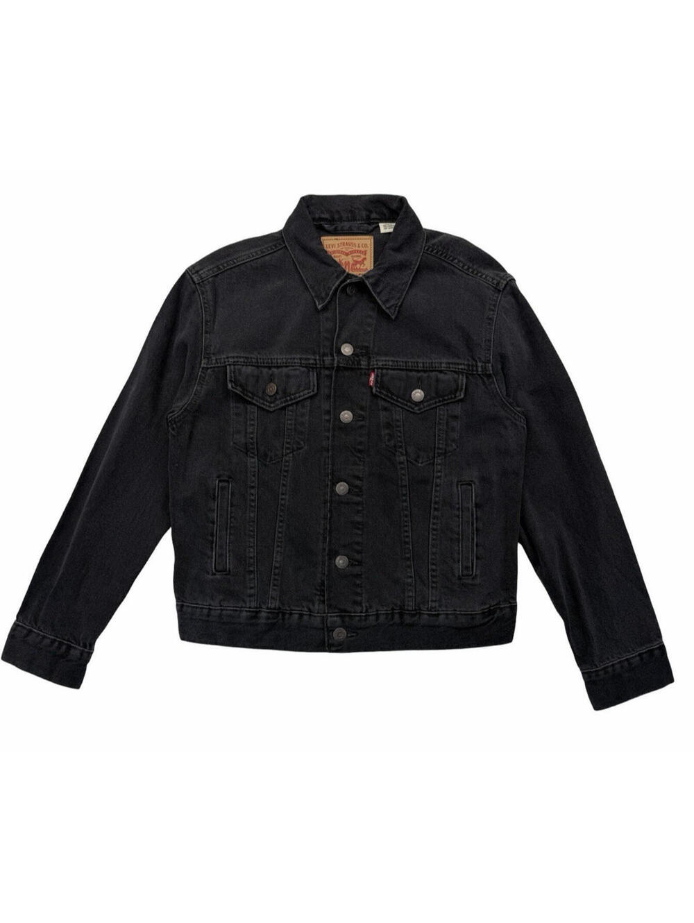 Levi's Denim Trucker Jacket Washed Black Cotton Size XS